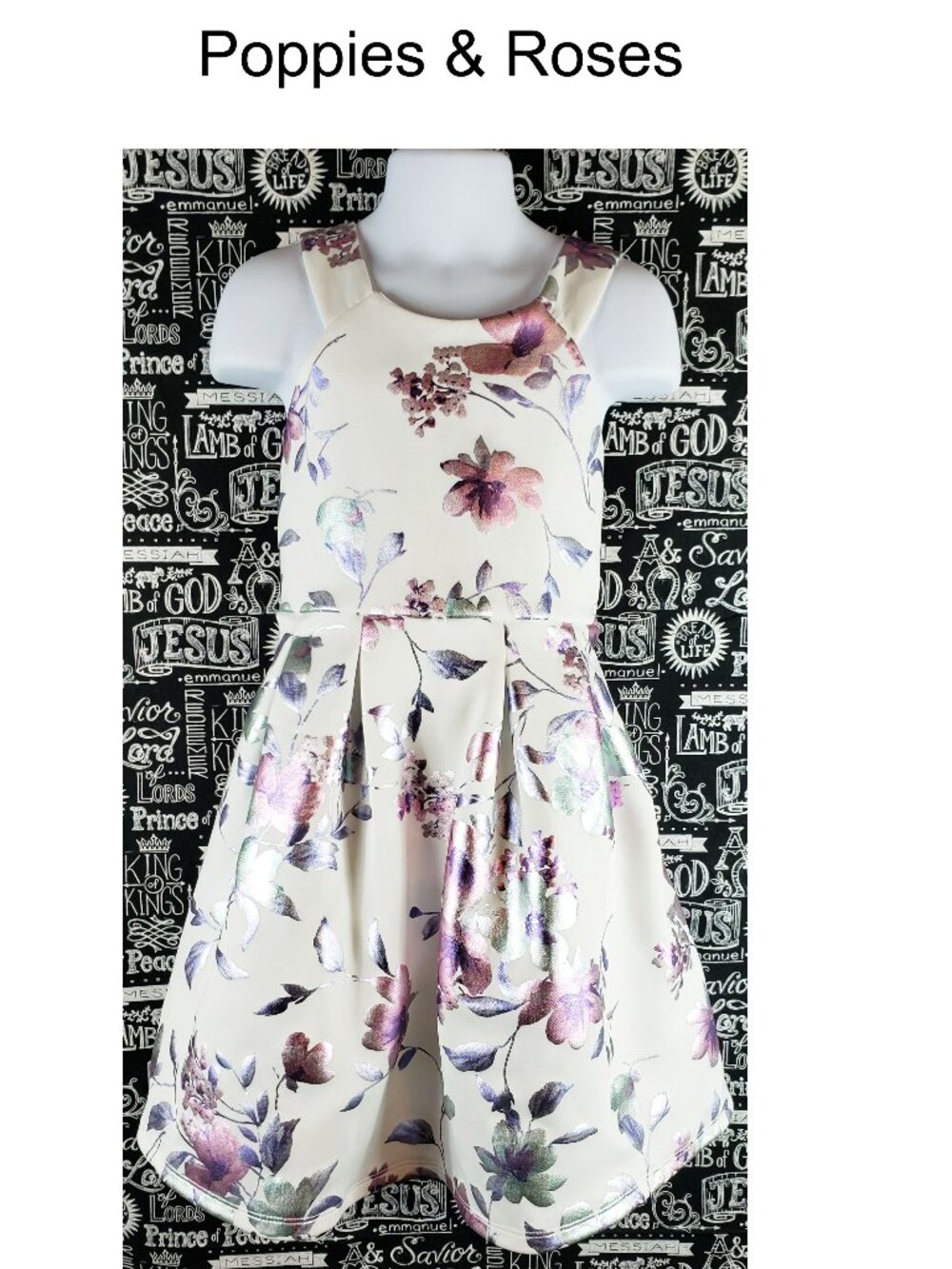 Poppies & Roses Floral Sleeveless Dress Size 7